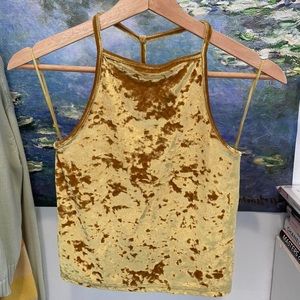 gold yellow velvet top